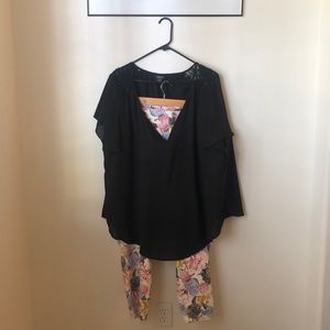 Torrid outfit- black blouse and skinny jeans